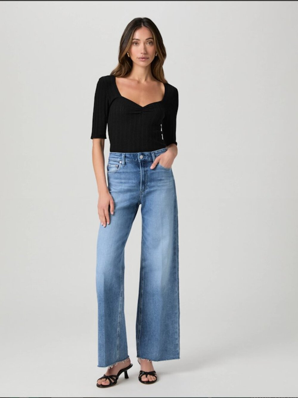 Paige- Anessa 31" Wide Leg Jean Raw Hem- Size 25